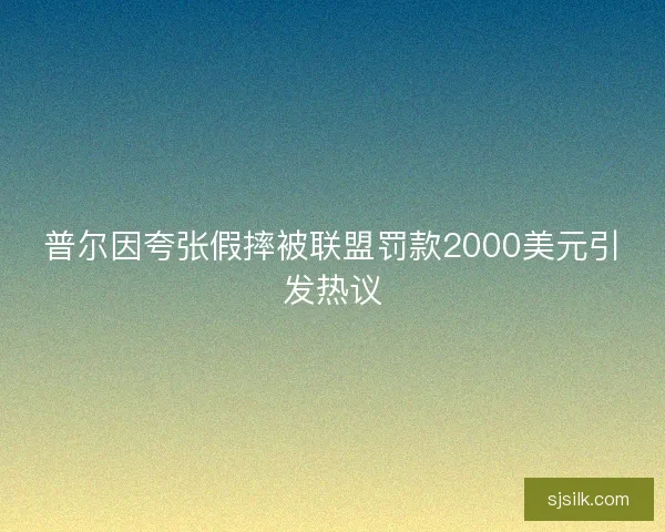 普尔因夸张假摔被联盟罚款2000美元引发热议