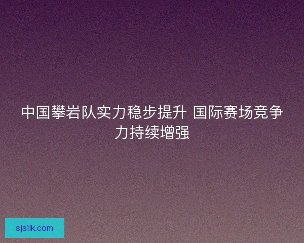 中国攀岩队实力稳步提升 国际赛场竞争力持续增强 中国攀岩队实力稳步提升 国际赛场竞争力持续增强