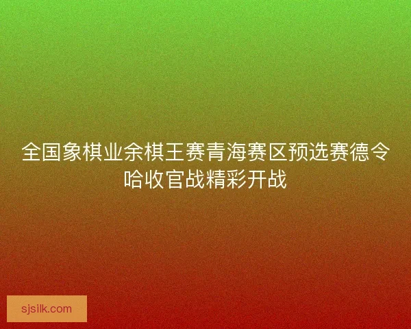 全国象棋业余棋王赛青海赛区预选赛德令哈收官战精彩开战 全国象棋业余棋王赛青海赛区预选赛德令哈收官战精彩开战